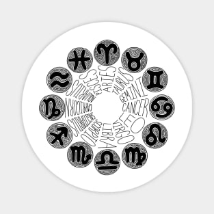 Zodiac Signs (Black) Magnet